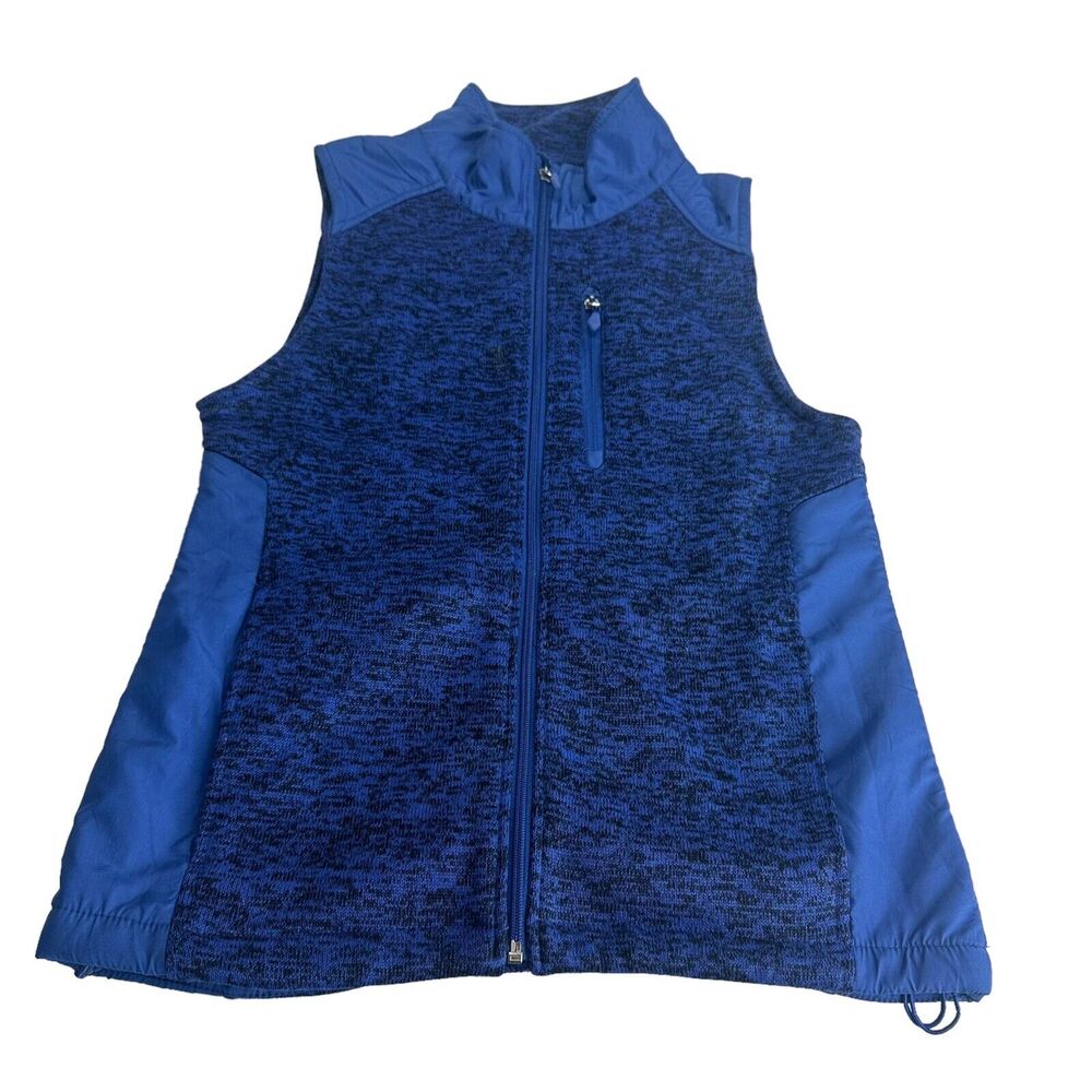 Alpine Design Womens Blue Ultramarine Knit Full Zip Sweater Vest Size M